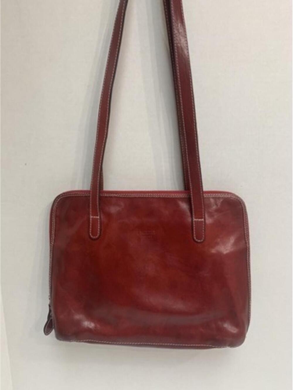 Medici Handmade Italian Red Leather Tote Laptop Messenger Bag